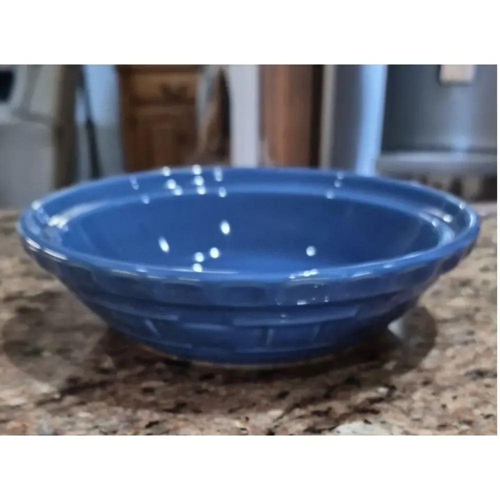 Longaberger Small Blue Ceramic Pie Plate 7 1/4